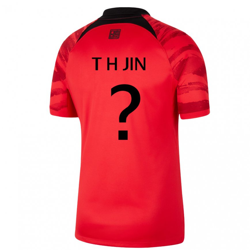 Herren Südkoreanische Jin Tae Ho #0 Rot Schwarz Heimtrikot Trikot 22-24 Luxemburg
