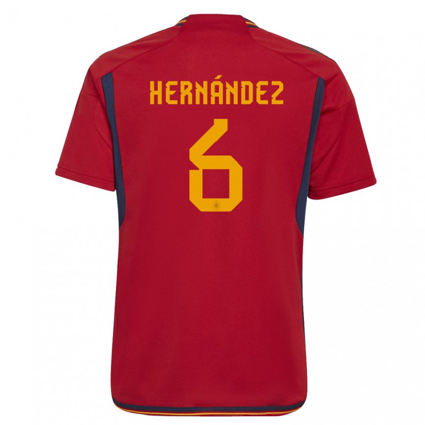 Herren Spanische Gerard Hernandez #6 Rot Heimtrikot Trikot 22-24 Luxemburg