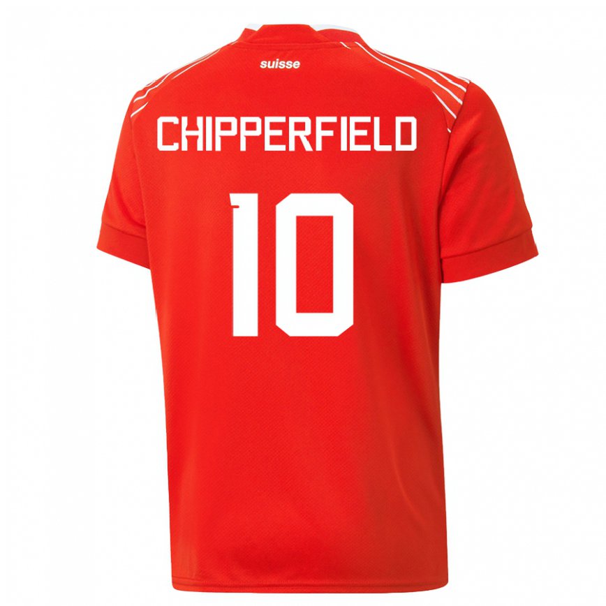 Herren Schweizer Liam Chipperfield #10 Rot Heimtrikot Trikot 22-24 Luxemburg