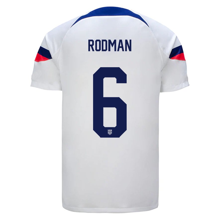 Herren Us-amerikanische Trinity Rodman #6 Weiß Heimtrikot Trikot 22-24 Luxemburg