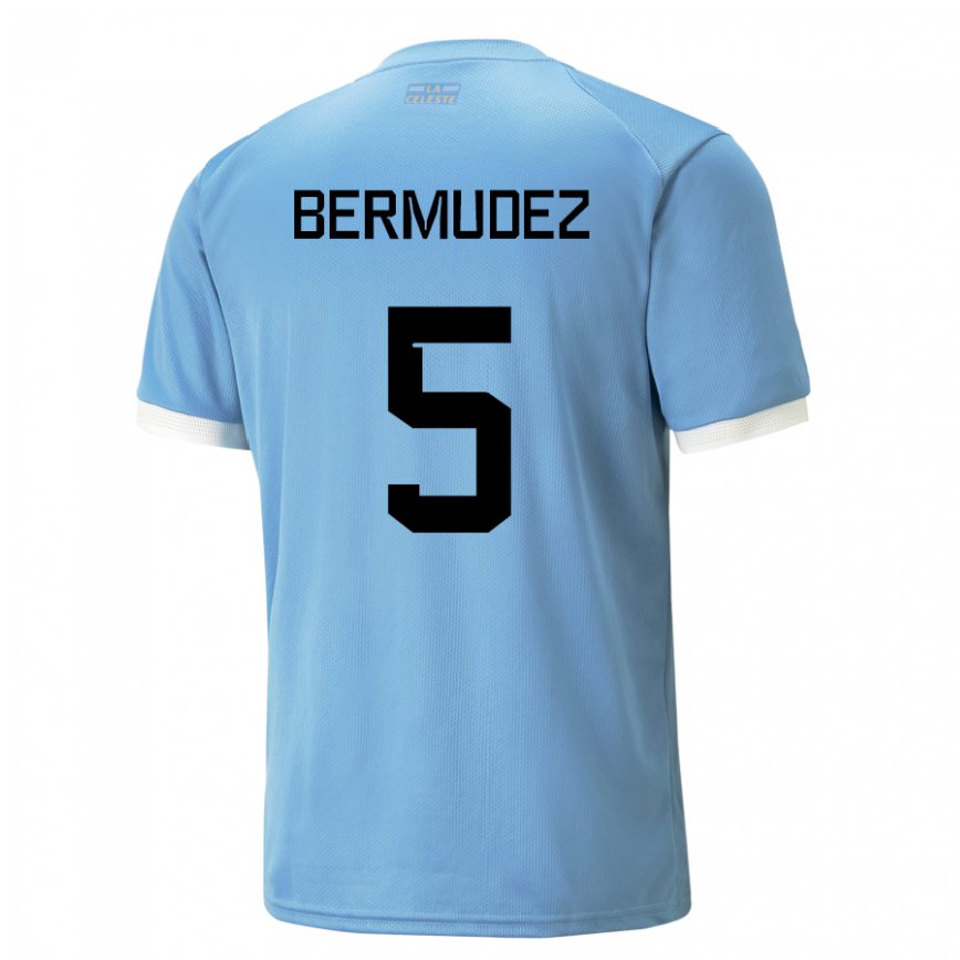 Herren Uruguayische Karol Bermudez #5 Blau Heimtrikot Trikot 22-24 Luxemburg