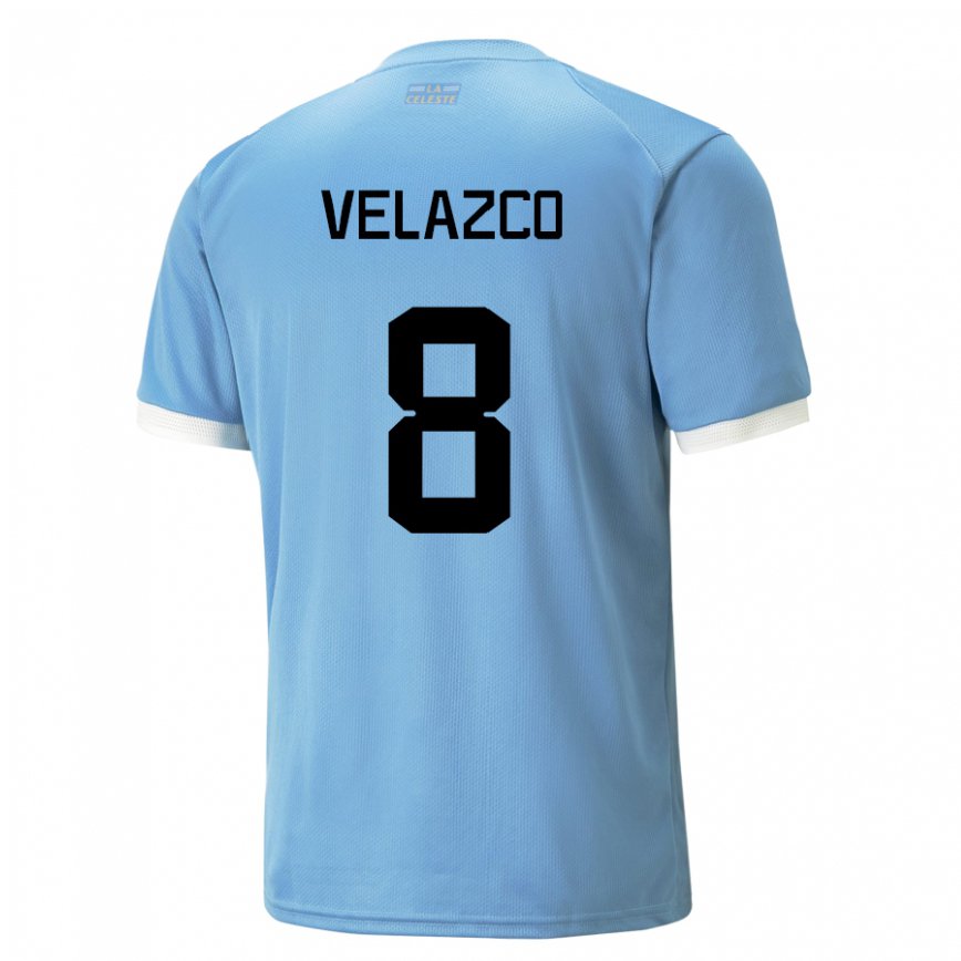 Herren Uruguayische Ximena Velazco #8 Blau Heimtrikot Trikot 22-24 Luxemburg