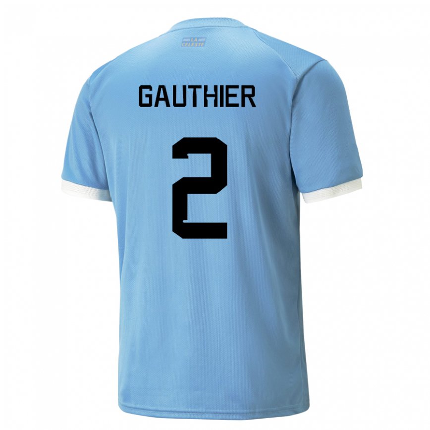 Herren Uruguayische Valentin Gauthier #2 Blau Heimtrikot Trikot 22-24 Luxemburg