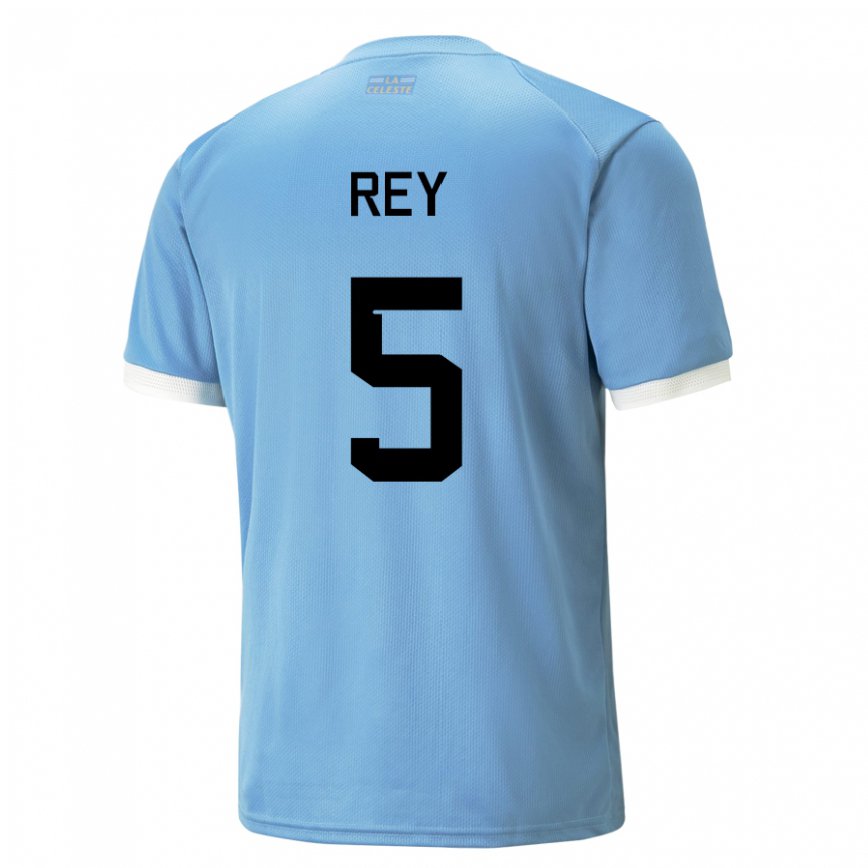 Herren Uruguayische Rodrigo Rey #5 Blau Heimtrikot Trikot 22-24 Luxemburg