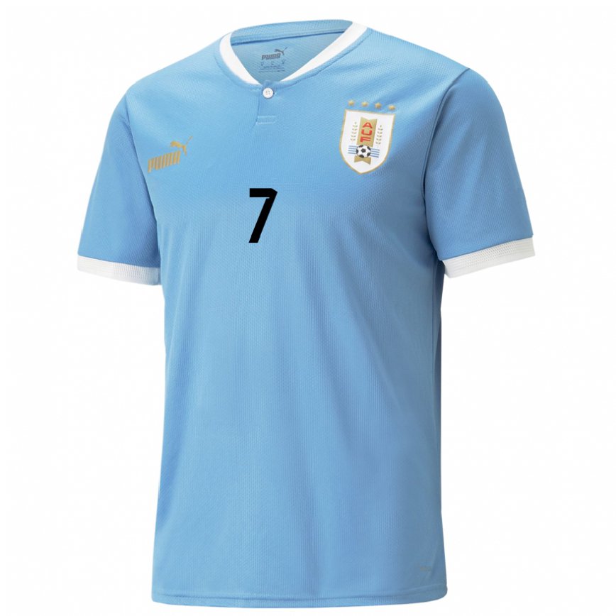 Herren Uruguayische Renzo Sanchez #7 Blau Heimtrikot Trikot 22-24 Luxemburg