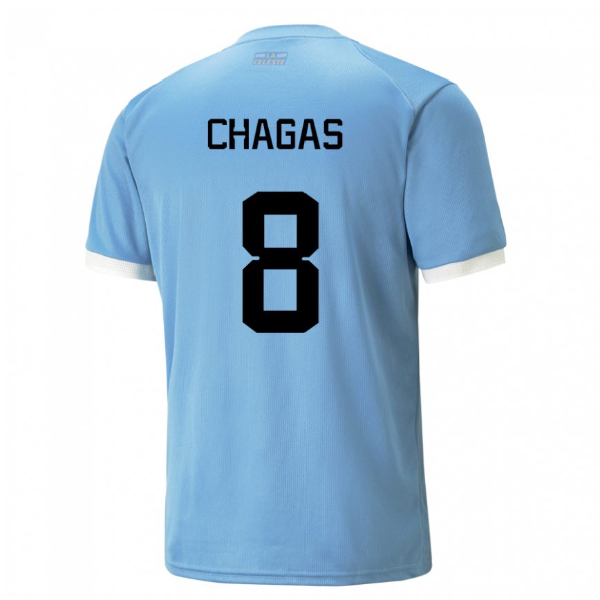 Herren Uruguayische Rodrigo Chagas #8 Blau Heimtrikot Trikot 22-24 Luxemburg