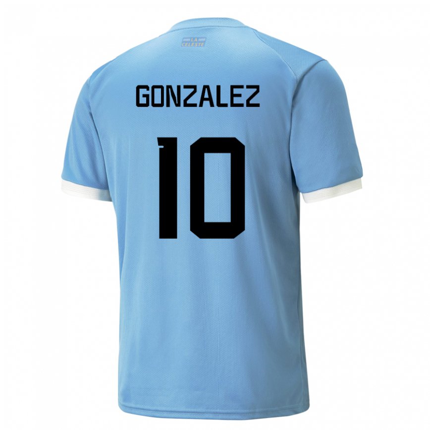 Herren Uruguayische Franco Gonzalez #10 Blau Heimtrikot Trikot 22-24 Luxemburg
