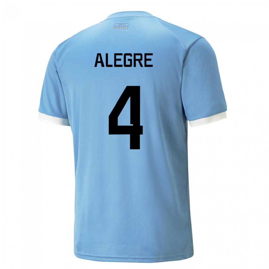 Herren Uruguayische Ignacio Alegre #4 Blau Heimtrikot Trikot 22-24 Luxemburg