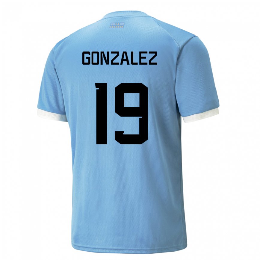 Herren Uruguayische Luciano Gonzalez #19 Blau Heimtrikot Trikot 22-24 Luxemburg