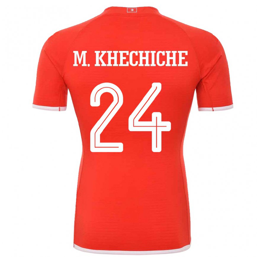 Herren Tunesische Mohamed Amine Khechiche #24 Rot Heimtrikot Trikot 22-24 Luxemburg
