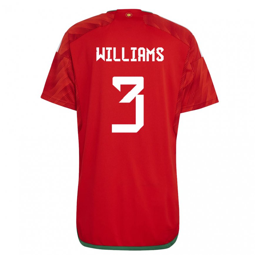 Herren Walisische Zac Williams #3 Rot Heimtrikot Trikot 22-24 Luxemburg