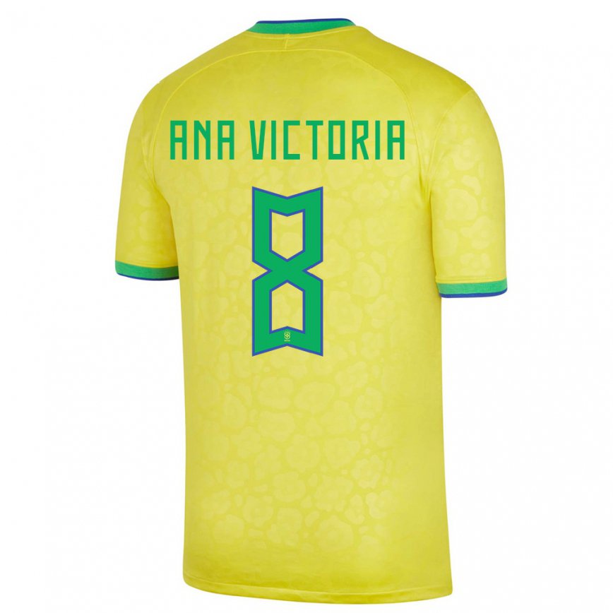 Herren Brasilianische Ana Victoria #8 Gelb Heimtrikot Trikot 22-24 Luxemburg