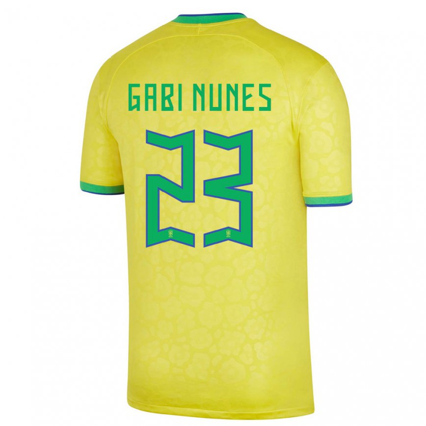 Herren Brasilianische Gabi Nunes #23 Gelb Heimtrikot Trikot 22-24 Luxemburg