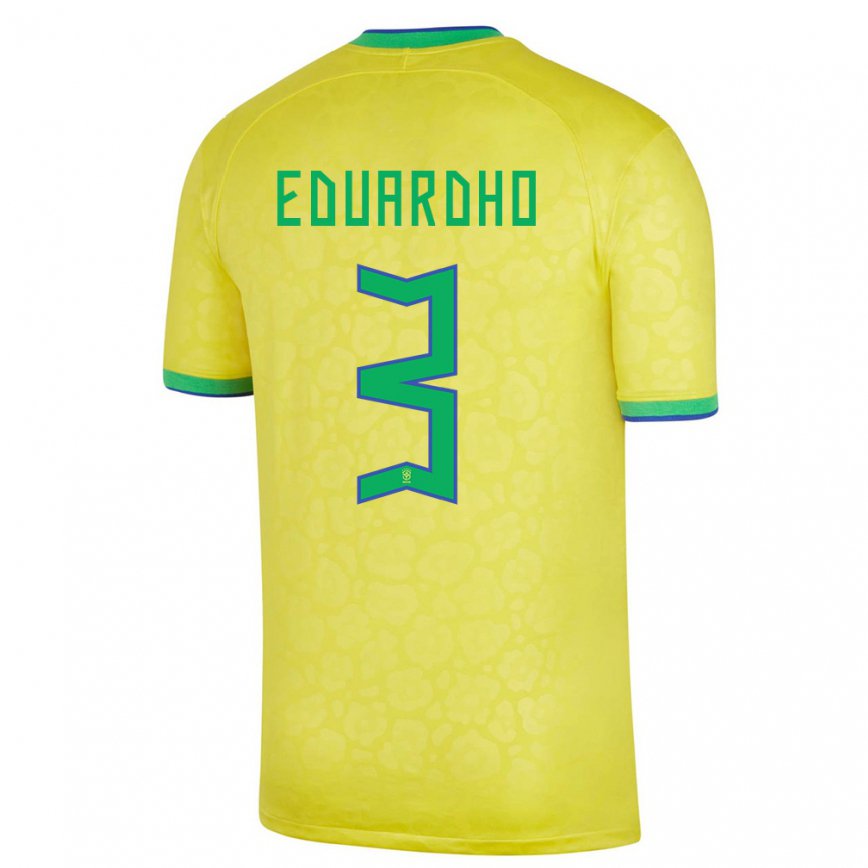 Herren Brasilianische Eduardho #3 Gelb Heimtrikot Trikot 22-24 Luxemburg