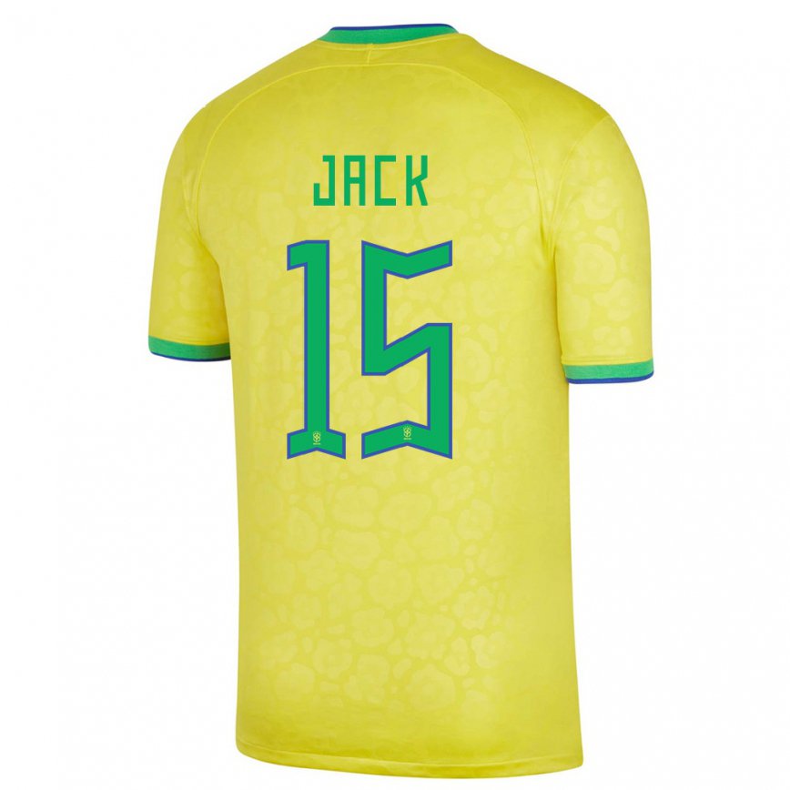 Herren Brasilianische Fellipe Jack #15 Gelb Heimtrikot Trikot 22-24 Luxemburg