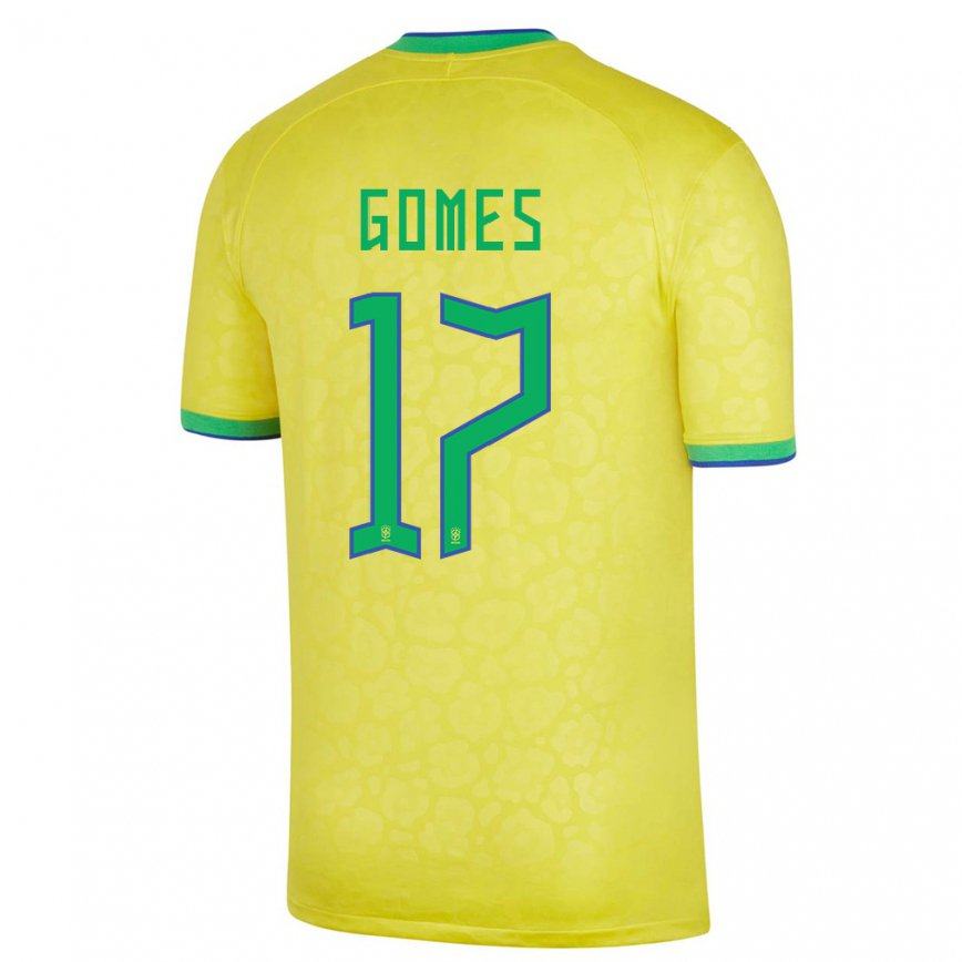 Herren Brasilianische William Gomes #17 Gelb Heimtrikot Trikot 22-24 Luxemburg