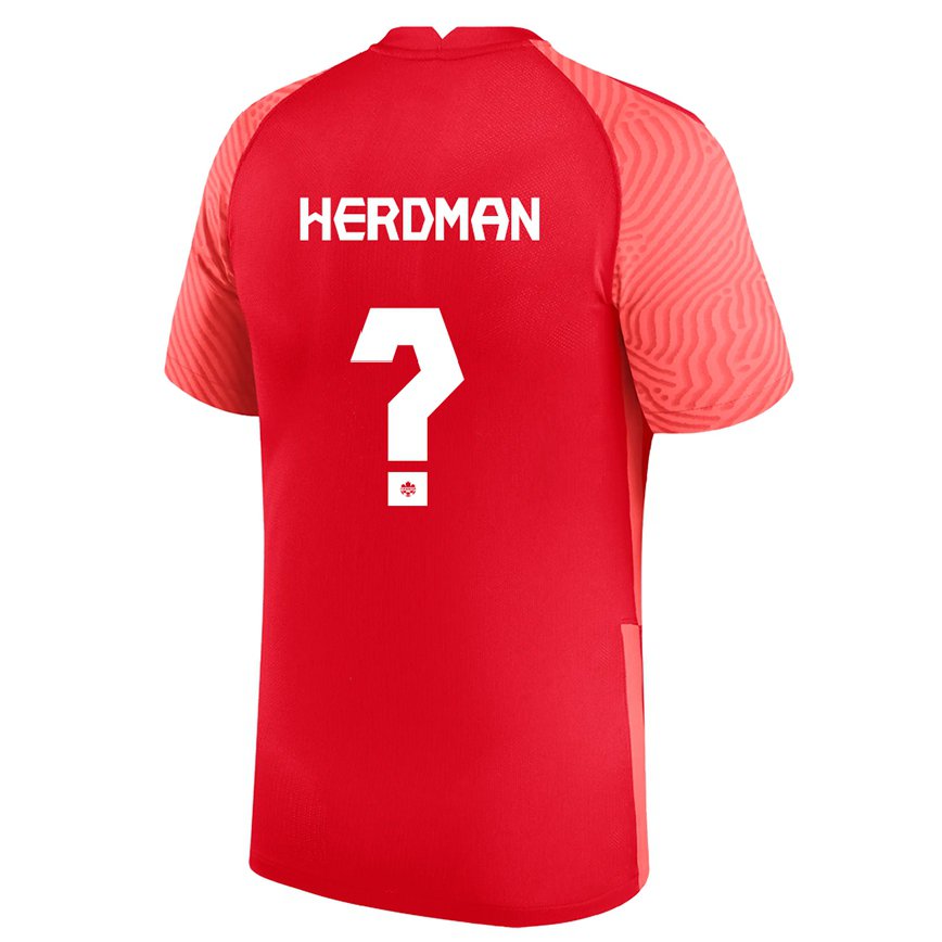Herren Kanadische Jay Herdman #0 Rot Heimtrikot Trikot 22-24 Luxemburg
