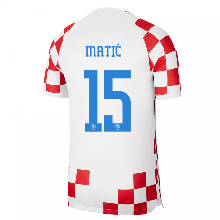 Herren Kroatische Matej Matic #15 Rot-weiss Heimtrikot Trikot 22-24 Luxemburg