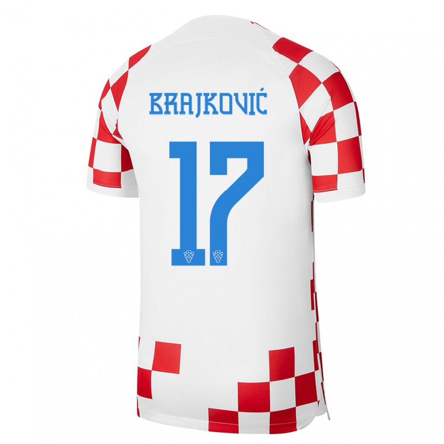 Herren Kroatische Roko Brajkovic #17 Rot-weiss Heimtrikot Trikot 22-24 Luxemburg