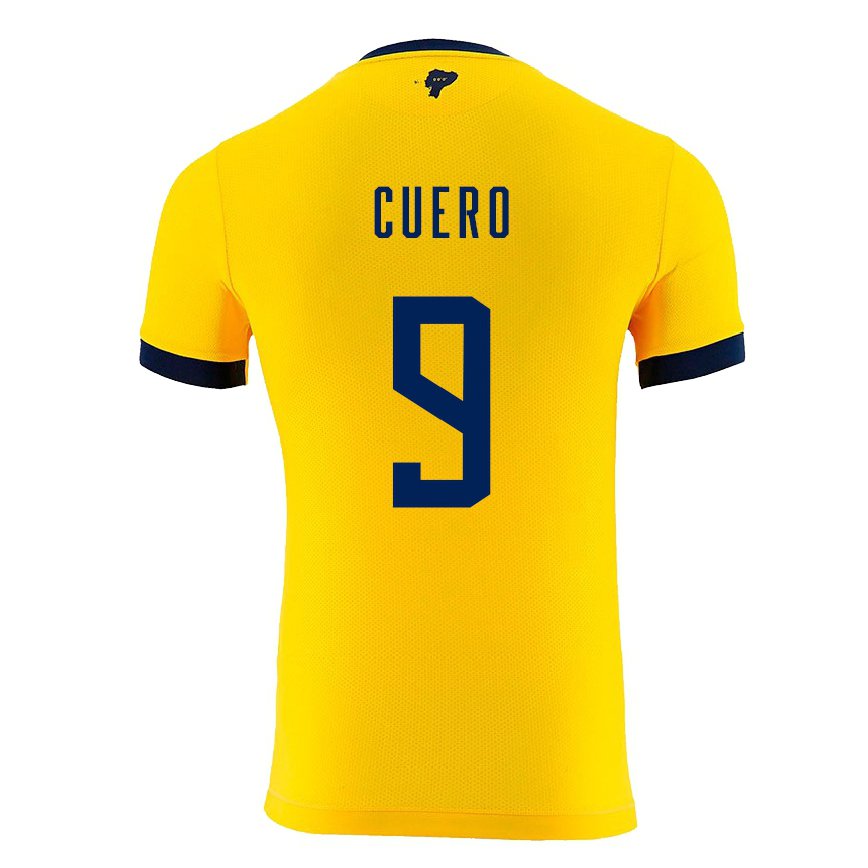 Herren Ecuadorianische Justin Cuero #9 Gelb Heimtrikot Trikot 22-24 Luxemburg