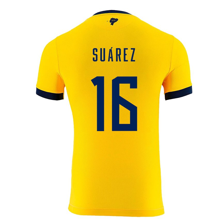 Herren Ecuadorianische Ariel Suarez #16 Gelb Heimtrikot Trikot 22-24 Luxemburg