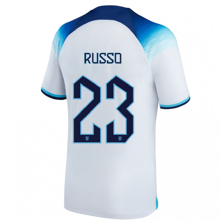 Herren Englische Alessia Russo #23 Weiß Blau Heimtrikot Trikot 22-24 Luxemburg