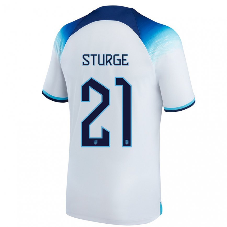 Herren Englische Zak Sturge #21 Weiß Blau Heimtrikot Trikot 22-24 Luxemburg