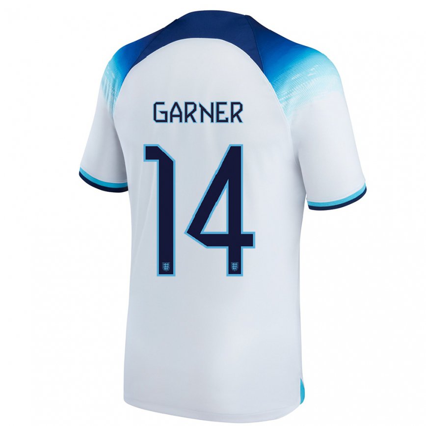 Herren Englische James Garner #14 Weiß Blau Heimtrikot Trikot 22-24 Luxemburg