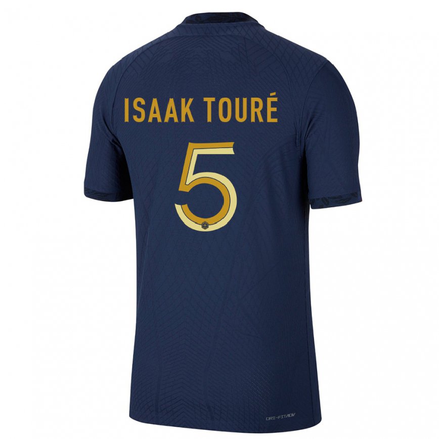 Herren Französische Souleymane Isaak Toure #5 Marineblau Heimtrikot Trikot 22-24 Luxemburg