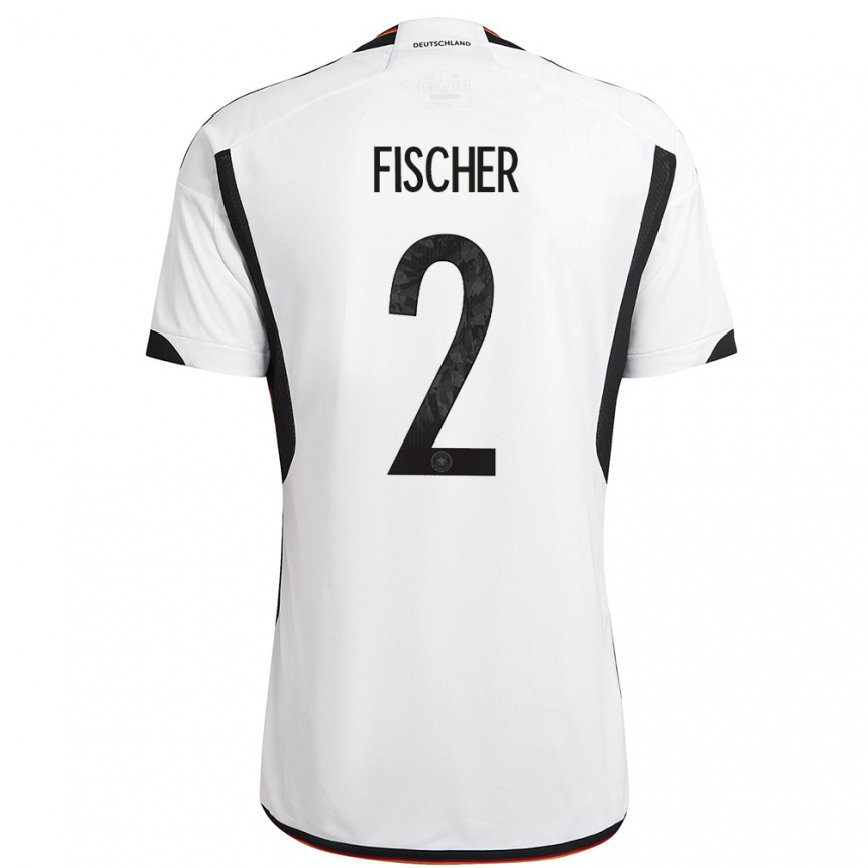 Herren Deutsche Kilian Fischer #2 Weiß Schwarz Heimtrikot Trikot 22-24 Luxemburg