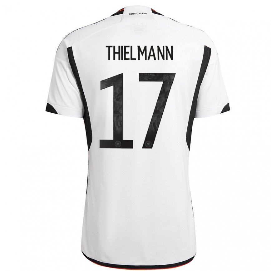 Herren Deutsche Jan Thielmann #17 Weiß Schwarz Heimtrikot Trikot 22-24 Luxemburg