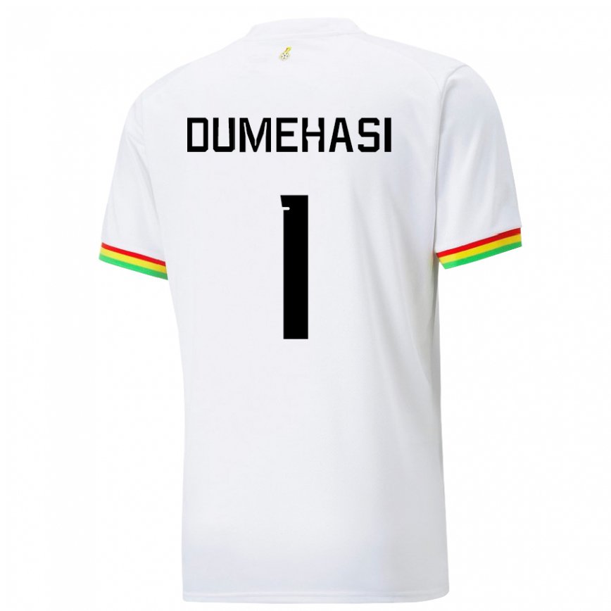 Herren Ghanaische Fafali Dumehasi #1 Weiß Heimtrikot Trikot 22-24 Luxemburg