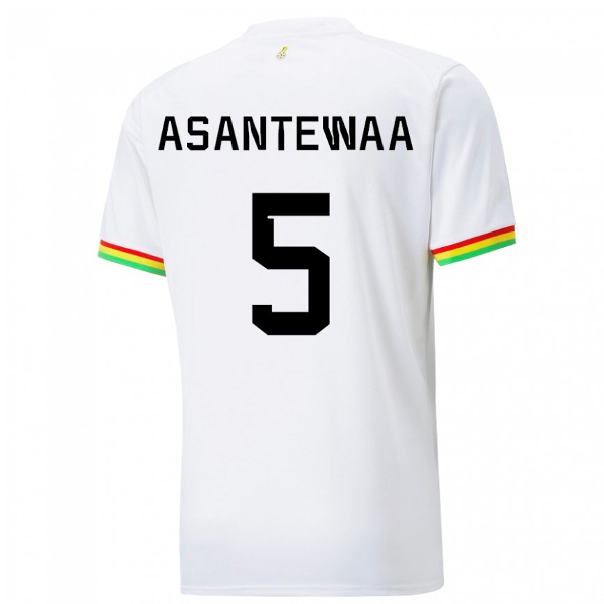 Herren Ghanaische Grace Asantewaa #5 Weiß Heimtrikot Trikot 22-24 Luxemburg