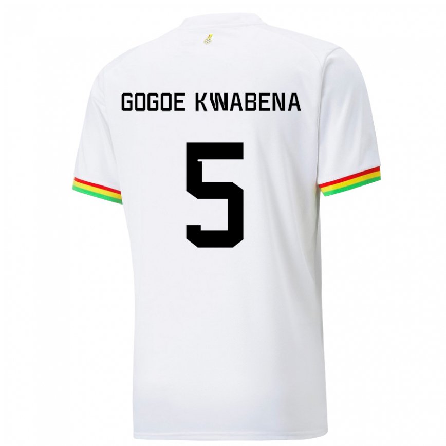Herren Ghanaische Boahen Gogoe Kwabena #5 Weiß Heimtrikot Trikot 22-24 Luxemburg