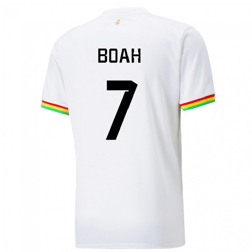 Herren Ghanaische Collins Boah #7 Weiß Heimtrikot Trikot 22-24 Luxemburg