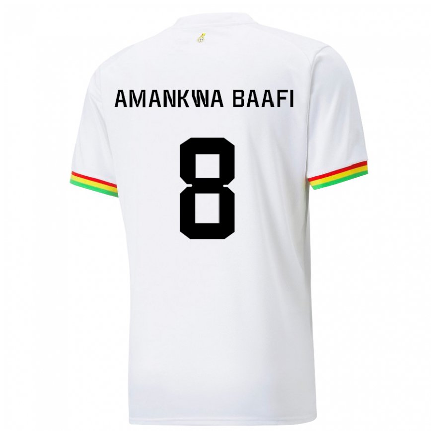 Herren Ghanaische Yaw Amankwa Baafi #8 Weiß Heimtrikot Trikot 22-24 Luxemburg