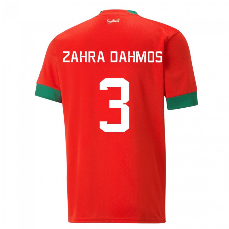 Herren Marokkanische Fatima Zahra Dahmos #3 Rot Heimtrikot Trikot 22-24 Luxemburg