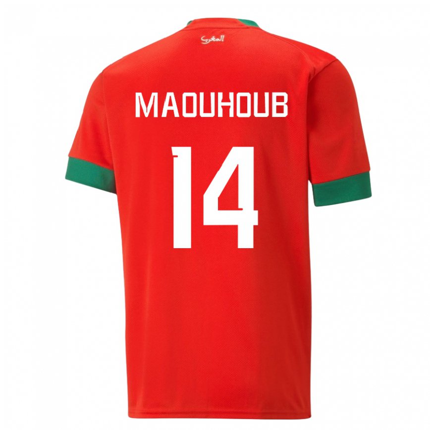 Herren Marokkanische El Mehdi Maouhoub #14 Rot Heimtrikot Trikot 22-24 Luxemburg