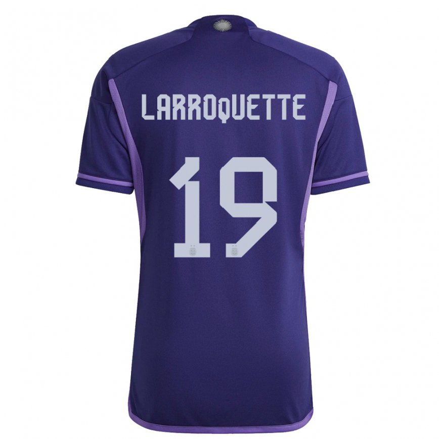 Herren Argentinische Mariana Larroquette #19 Violett Auswärtstrikot Trikot 22-24 Luxemburg
