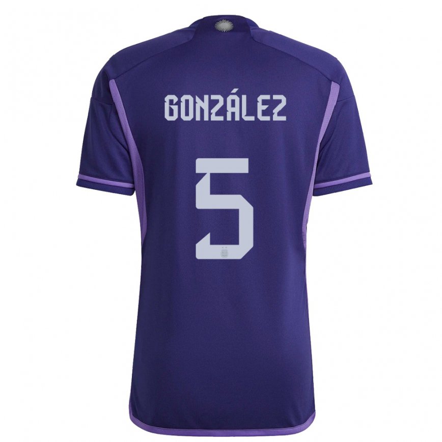 Herren Argentinische Maximiliano Gonzalez #5 Violett Auswärtstrikot Trikot 22-24 Luxemburg