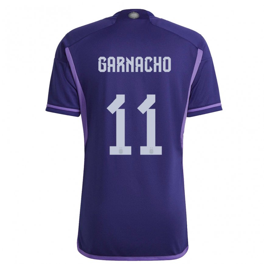 Herren Argentinische Alejandro Garnacho #11 Violett Auswärtstrikot Trikot 22-24 Luxemburg