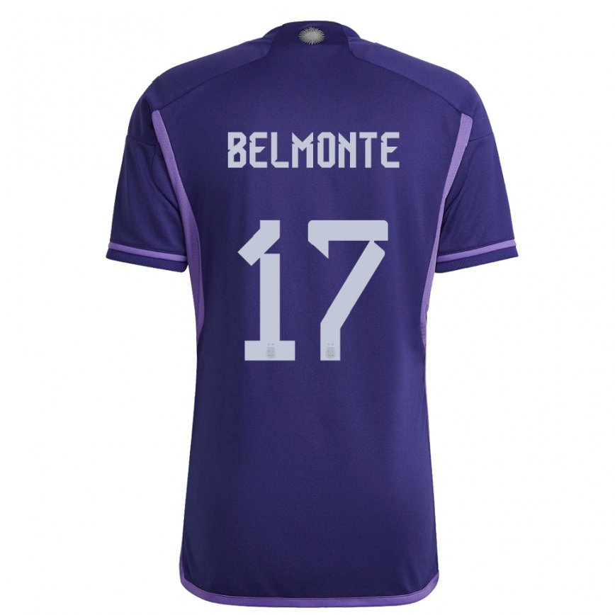 Herren Argentinische Tomas Belmonte #17 Violett Auswärtstrikot Trikot 22-24 Luxemburg
