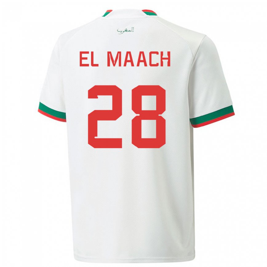 Herren Marokkanische Fouad El Maach #28 Weiß Auswärtstrikot Trikot 22-24 Luxemburg