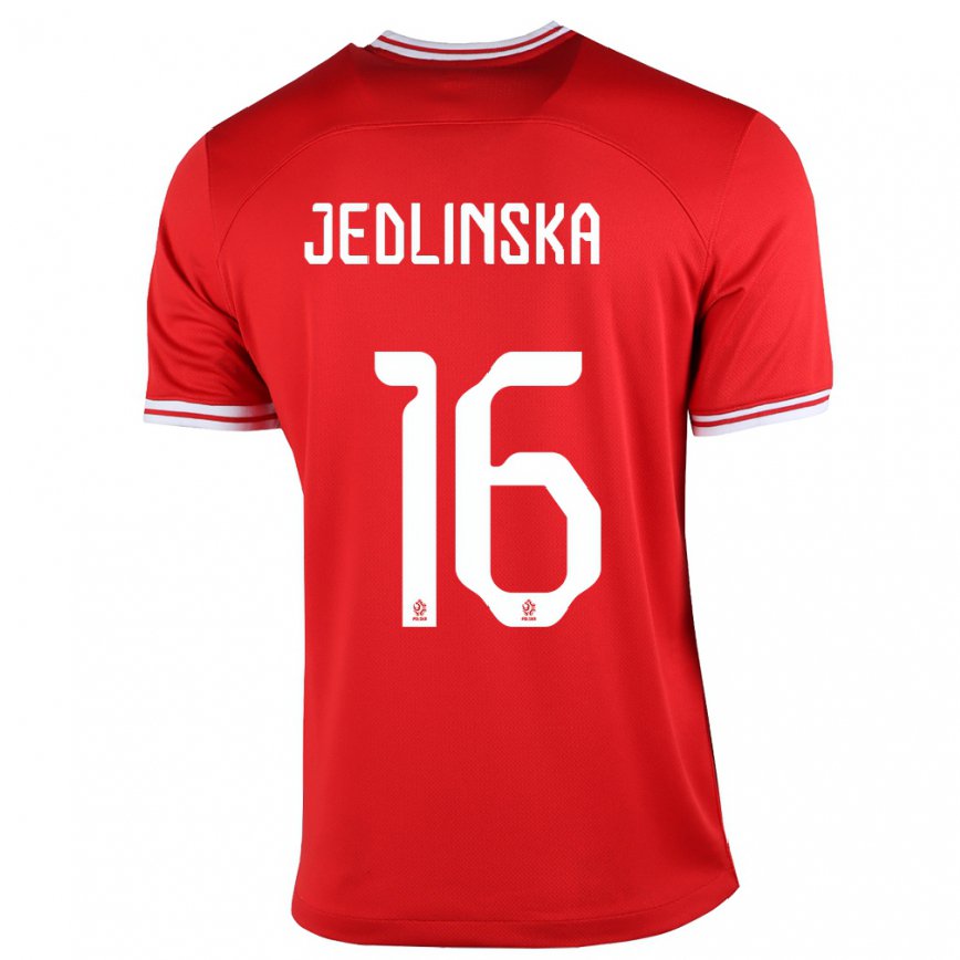 Herren Polnische Klaudia Jedlinska #16 Rot Auswärtstrikot Trikot 22-24 Luxemburg