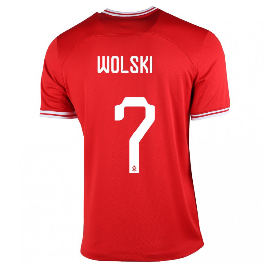 Herren Polnische Filip Wolski #7 Rot Auswärtstrikot Trikot 22-24 Luxemburg