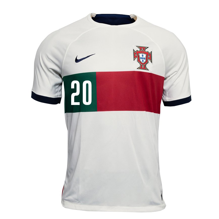 Herren Portugiesische Fabio Silva #20 Weiß Auswärtstrikot Trikot 22-24 Luxemburg
