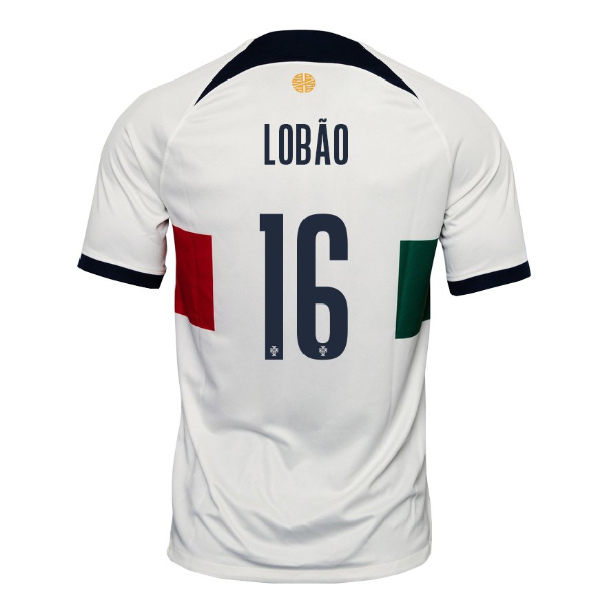 Herren Portugiesische Diogo Lobao #16 Weiß Auswärtstrikot Trikot 22-24 Luxemburg
