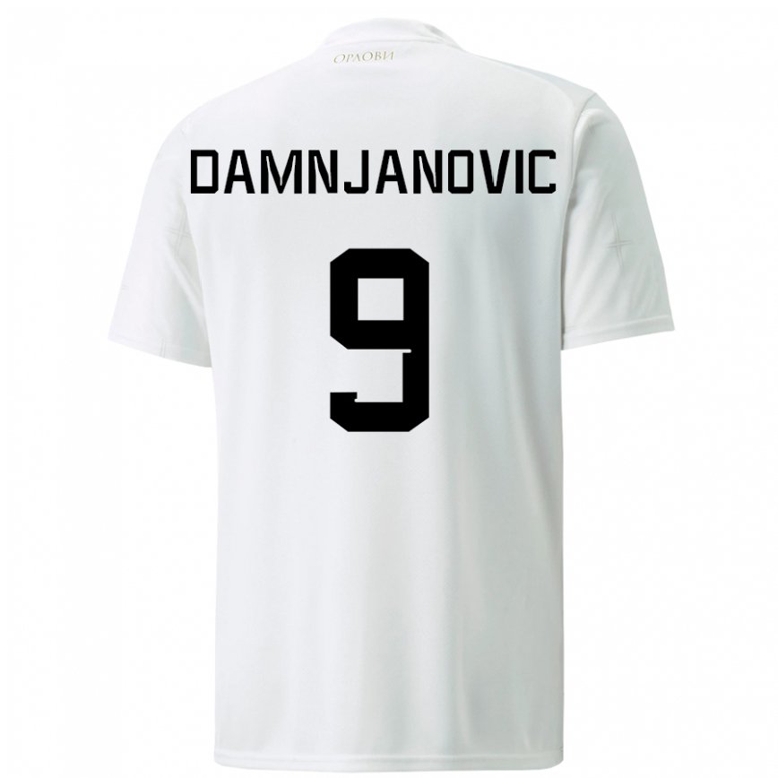 Herren Serbische Jovana Damnjanovic #9 Weiß Auswärtstrikot Trikot 22-24 Luxemburg