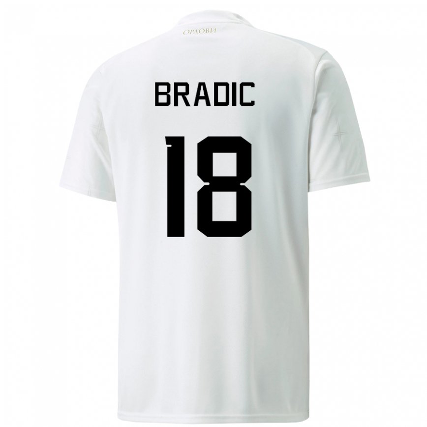 Herren Serbische Biljana Bradic #18 Weiß Auswärtstrikot Trikot 22-24 Luxemburg