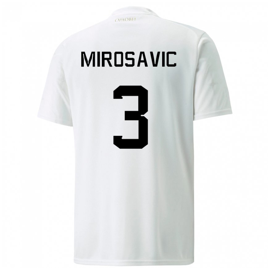 Herren Serbische Veljko Mirosavic #3 Weiß Auswärtstrikot Trikot 22-24 Luxemburg